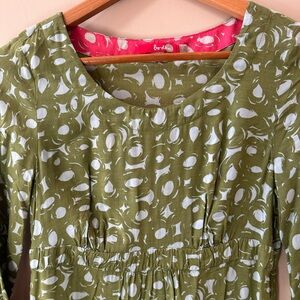 Boden Women Dress Size Collor Green/ Pink Reversible Summer Dress. Excellent